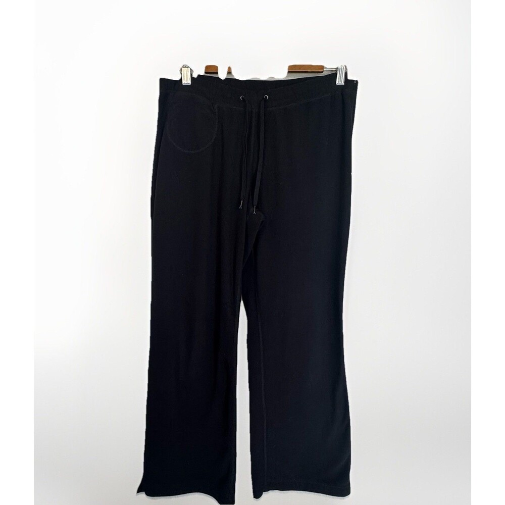 REI Fleece Pants Black Pull On Straight Leg Performance Outdoors Women M